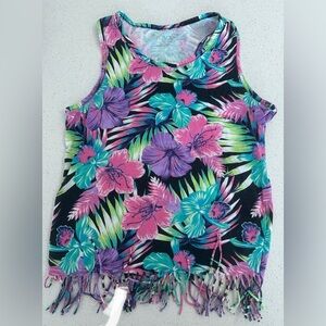 🎁The Children’s Place Girls Floral Sleeveless Top with Fringe -Size XL🎁